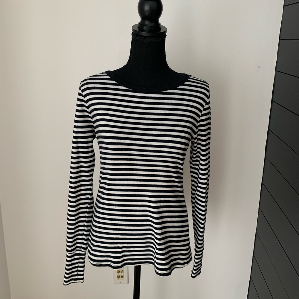 Peyton Jensen Black and White Striped Top